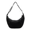 Bolsa de terno feminina acolchoada com bordado rômbico, nova bolsa casual transversal de grande capacidade, estilo japonês, bolsa de ombro tipo bolinho, 2025