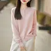 Cárdigan de Punto Imitación Lana con Cuello Redondo para Mujer, Delgado y de Corte Holgado, Adelgazante, Versátil, Abotonado, Suéter Abrigo de Color Caramelo para Principios de Otoño
