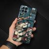 Para funda de teléfono móvil Samsung rompecabezas personalidad negocios nuevo geométrico silicona textura madura tendencia a prueba de polvo pareja