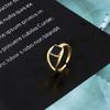 Anillo Abierto Cuadrado Geométrico Moda para Mujer Europeo y Americano Personalidad Diablo Diseño Hueco Negro Anillo Abierto Estilo Neutro