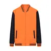 Chaqueta de béisbol de algodón de color liso ropa de trabajo comercio exterior transfronterizo chaqueta holgada estilo americano chaqueta de béisbol roja para hombre hecha a medida