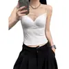 Sujetador tipo camisola con cuello en V para mujer, Ropa interior de verano, Sujetador con espalda bonita y copas fijas integradas, Top para usar como prenda exterior con espalda descubierta