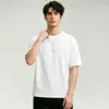 Camiseta Manga Curta Antibacteriana de Algodão com Toque de Seda 7A para Homens, Toque Gelado de Seda Gelo, Top Branco Liso, Camiseta Gola Redonda Meia Manga