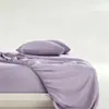 Ventas directas del fabricante: Juego de cuatro piezas transfronterizo de sábanas bajeras, sábanas, fundas de almohada, ropa de cama hipoalergénica, juego de ropa de cama para el hogar de color liso