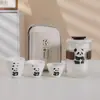 Juego de Té de Viaje Panda Zhihetang Juego Portátil de Una Olla Tres Tazas Seis Tazas para Exterior para Llevar Taza Exprés Regalo