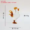 Figuritas del Zodiaco de Vidrio: Rata, Buey, Tigre, Conejo, Dragón, Serpiente, Caballo, Oveja, Mono, Gallo, Perro, Cerdo - Decoraciones de Escritorio de Animales, Regalos Transfronterizos