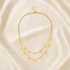 Collar de lentejuelas hecho a mano de doble capa de moda transfronteriza europea y americana, cadena de clavícula de moda urbana personalizada