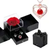 Collar Colgante Doble Capa Amor Rosa Dorado Europeo y Americano Zirconia de Color Femenino Corazón Regalo para el Día de San Valentín el Día de la Madre