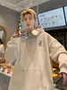 Moletom masculino de inverno com capuz e forro de fleece, espessado para aquecimento extra, novo estilo 2026, agasalho pesado moderno para adolescentes