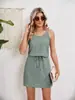 Estación independiente de Amazon comercio exterior europeo y americano vestido sexy para mujer sin espalda falda de chaleco con tirantes y cinturón para la playa