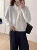 Suéter de Punto Imitación Piel de Visón con Cuello Bufanda Inspirado en el Diseño para Mujer, Nuevo Estilo Otoño e Invierno 2025, Suéter Suave y Holgado de Color Sólido