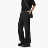 Pantalones de pierna recta ligeramente acampanados de verano, de ajuste limpio, para calle alta americana, pantalones casuales negros finos, unisex