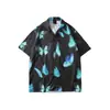 Nova Camisa Floral Masculina 2025 Estilo Coreano Solta Moda Estampada Estilo Praia Gola Lapela Casual Manga Curta Comércio Exterior