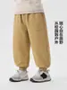 Calça longa acolchoada para meninos, estilo europeu, forrada com fleece e espessa para o inverno, modelo novo para crianças maiores, roupas de inverno para crianças, calças de algodão para bebês