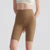 Pantalones Cortos Deportivos de Fitness para Mujer Sin Costuras Embarazosas Sensación al Aire Libre de Pierna Desnuda Adelgazantes de Cintura Alta Levanta Glúteos Pantalones Capri de Yoga