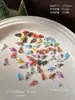 Nuevas Decoraciones para Uñas de Árbol de Navidad Versátiles de Color Degradado Rhinestones de Resina en Relieve 3D Accesorios para Uñas DIY Venta al por Mayor