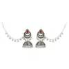 Set de Aretes y Cadena para el Cabello de Estilo Indio Más Vendido Transfronterizo, Versátiles Aretes de Cristal con Incrustaciones de Diamantes Bohemios