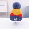 Chapéu de bebê infantil outono e inverno quente fofo bola de pelo desenho animado chapéu de lã bebê menino e criança chapéu de malha