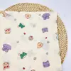 Tejido de gasa doble para niños Clase A, saco de dormir con chaleco para mascotas de crepé estampado, ropa antimosquitos, tejido para ropa de dormir casera de mujer