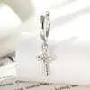 Pendientes de Cruz con Microincrustaciones de Circonita de Alto Gama Estilo Minimalista Unisex Joyería para Piercing Hensen
