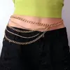 Europa e Estados Unidos joias de moda transfronteiriças corrente de cintura de metal com strass feminina alta sensação retro acessórios de corrente corporal produção Atacado