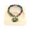 Nuevo Pulsera de Turmalina Colorida Ins Nicho Lujo Ligero Colgante Orquídea Suzuki Pulsera de Cristal para Regalo de Novia
