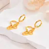 Pendientes con símbolo Ankh del contorno del continente africano transfronterizo, joyería de acero inoxidable dorado de lujo ligero europeo y americano para mujer, la primera opción para venta al por mayor