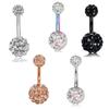 Explosiones de Amazon Shambhala bola de diamante completo piercing de ombligo arcilla suave anillo umbilical de diamante 6 10 mm joyería para perforaciones en stock
