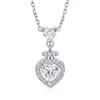 Collar de Corazón con Circonita de Plata S925 Joyería Transfronteriza para Mujer Colgante de Plata de Alta Gama para Mujer Collar de Perla de Plata de Ley Lujo Ligero