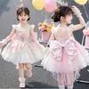 Vestido Lolita para Meninas Verão 2026 Novo Estiloso Vestido Formal Infantil Vestido de Verão Rosa Vestido Princesa