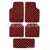 Alfombrillas de coche a cuadros transfronterizas, antideslizantes, resistentes a la suciedad, fáciles de limpiar, alfombrillas de terciopelo de cristal, alfombrillas decorativas sencillas para coche
