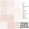 12 Hojas/Paquete Blanco Rosa Rosa Niebla Matutina Serie Jardín Ins Floral Día de la Madre Base para Diario Material de Papel DIY Transfronterizo
