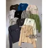 ULOUR/U Grano Otoño e Invierno Estilo Simple Básico para Mujer Tejido de Punto Grueso Multicolor con Cordones Cuello Redondo Manga Larga 6161
