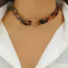 Collar Redondo con Hebilla Roja de Terciopelo Rojo Otoño e Invierno Transfronterizo Europeo y Americano para Mujer Fiesta de Fin de Año Navidad Fiesta de Vacaciones Gargantilla con Estampado de Leopardo