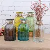 Vaso Colorido Vertical Listrado de Boca Pequena Simples Vidro Flor Seca Arranjador de Flores Decorações para Casa Enfeites
