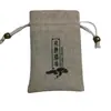 Bolsas de Algodón y Lino con Cordón Directo del Fabricante, Bolsas de Tela Gruesa para Pulseras de Cuentas de Oración Budista, Bolsas Doble Capa para Tazas, Bolsas de Yute Perforadas al por Mayor