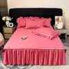 Saia de cama estilo princesa peça única cobre imperfeições bainha 2026 novo algodão puro todo algodão cobre-leito estilo saia de cama lençol de cama com borda de saia A