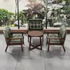 Juego de Mesa y Sillas Retro de Cuero con Cera para Cafetería Mesa y Sillas de Barra de Madera Maciza Cabina para Tienda de Té con Leche Sofá