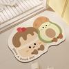 Alfombra de Piso Absorbente para Baño de Dibujos Animados, Felpudo Antideslizante para Puerta de Baño, Alfombrilla para Pies, Alfombrilla para Ducha de Baño, Alfombra para Inodoro, Hogar