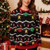 Transfronteiriça Novo Moletom com Estampa Redonda Estilo Europeu e Americano Tendência para Homens e Mulheres Véspera de Natal Natal