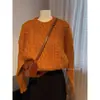 Suéter de punto suave y acogedor estilo francés, súper elegante, estilo coreano, para mujer, perfecto para usar en capas en otoño e invierno, prenda exterior de corte holgado