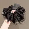 Cinta para el pelo de Organza de alta calidad para Intestino Grueso Francés Perla Negra Estilo Nuevo Accesorios para el pelo para moños Cuerda para el pelo Cuerda para el pelo de temperamento Flor para el pelo