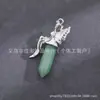 Colgante de Cristal de Piedra Natural, Colgante de Cristal Rosa Amatista, Accesorio de Collar de Columna Hexagonal de Punta Única, Colgante de Collar Péndulo