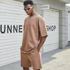 Conjunto de Marca da Moda Algodão Pesado de Alta Qualidade Camiseta de Manga Curta Shorts Conjunto Combinando Verão Lazer Conjunto de 2 Peças para Homens e Mulheres