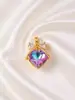 Colgantes de Cobre Chapado en Oro de 18 Quilates con Forma de Corazón en Varios Estilos, Artesanía de Microincrustación, Estilo Fresco y Dulce, Suministro de Accesorios para Joyería DIY