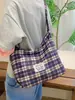 Nueva Bolsa de Tote a Cuadros Popular Estilo Perezoso Literario Nicho para Mujer Casual Ligera Versátil Gran Capacidad Bolso Cruzado