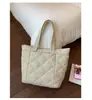 Bolsa Tote Acolchada de Algodón para Mujer, Gran Capacidad, Sencilla y Versátil para el Viaje Diario, Adecuada para Estudiantes Universitarios y Uso en la Oficina, con Asa y Correa para el Hombro