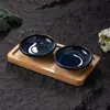 Plato Cerámico para Condimentos, Plato para Salsa de Hot Pot, Plato para Salsa de Soja, Plato para Vinagre, Plato para Salsa para Mojar, Cuenco Japonés para Condimentos, Plato Hondo para Guarnición de Restaurante