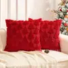 Funda de Cojín Decorativo de Felpa Acolchada Estilo Americano Reno Copo de Nieve Cojín de Sofá Cojín de Respaldo Funda de Cojín Decorativo para Cama