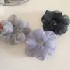 Coletero vintage ultrafemenino estilo francés de organza de doble capa con lunares, liga para el cabello simple y versátil, accesorio para el cabello elástico para mujeres
